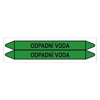 Značení potrubí, odpadní voda,2 ks, 450 × 52 mm